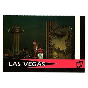 Paddle Wheel Hotel Casino Landmark Hotel Night Lights Las Vegas Vintage Postcard
